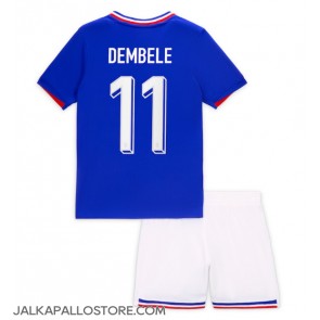 Ranska Ousmane Dembele #11 Kotipaita Lapsille EM-Kisat 2024 Lyhythihainen (+ shortsit)